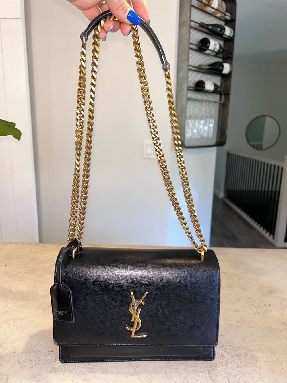 Saint Laurent Black Sunset Medium With Smooth Leather and gold hardware - Picture 6 of 11
